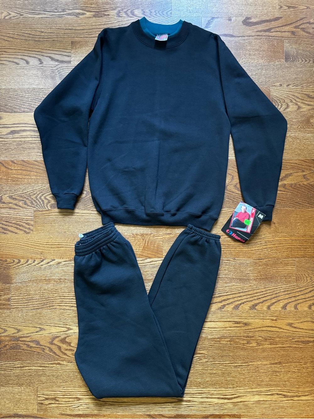 Vintage Hanes Heavyweight Black Sweatsuit Set Medium Made in USA